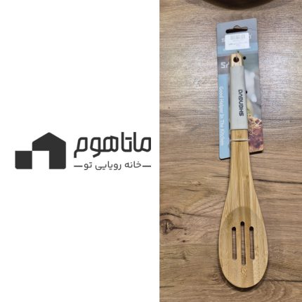 کفگیر شیاردار بیضی چوبی برند شنگیا
