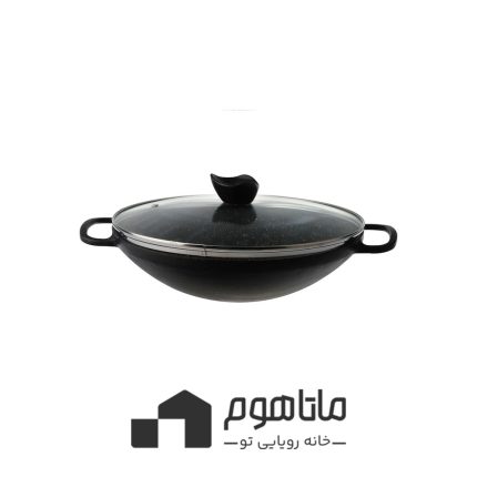 تابه چدن نالینو مدل Feleti سایز 32 با درب شیشه ای سوپاپ دار