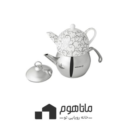 کتری قوری کرکماز مدل تامبیک قوری چینی و کتری براق