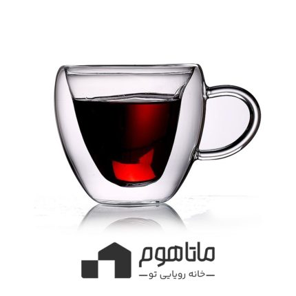 لیوان دوجداره شفاف کد 32 طزح قلبی